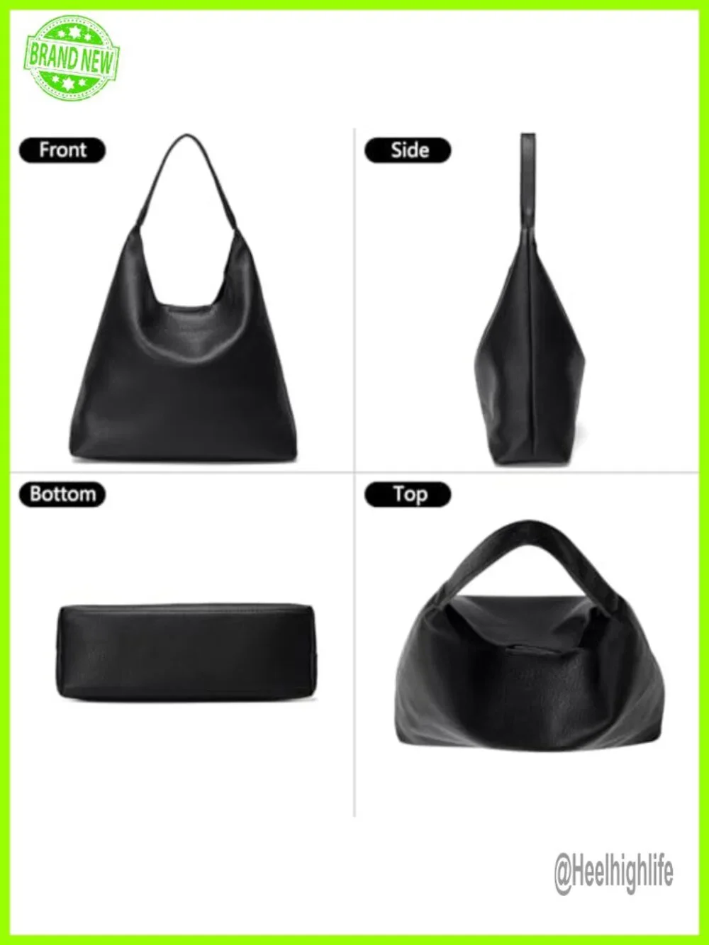 Soft Vegan Leather Slouchy Hobo Tote Purse Shoulder Bag for Work Travel